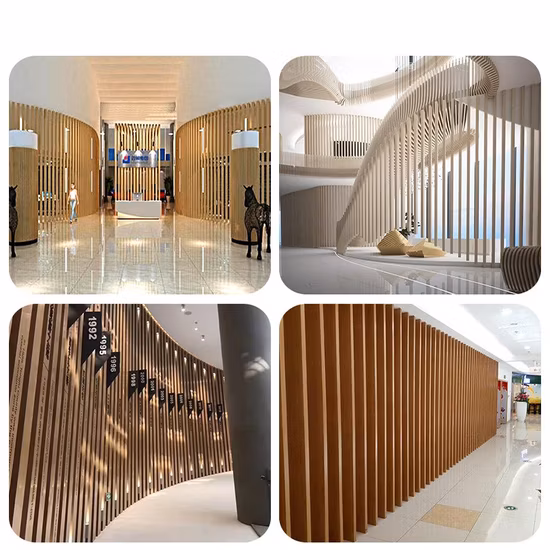 Tubo WPC personalizado Tubos quadrados de madeira WPC Tubos de teto WPC