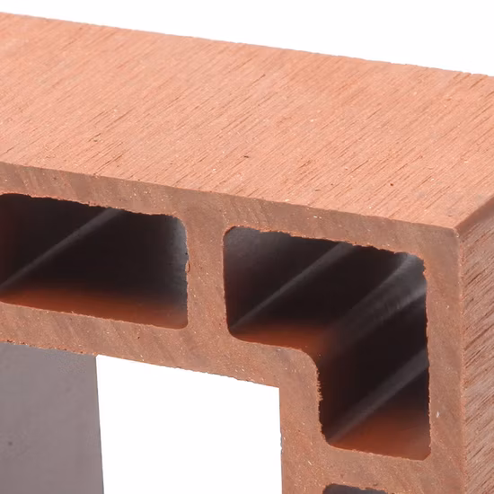 Decoração de parede Terraço ao ar livre Parque Caminho de caminhada Teto Tubo de madeira WPC Poste composto