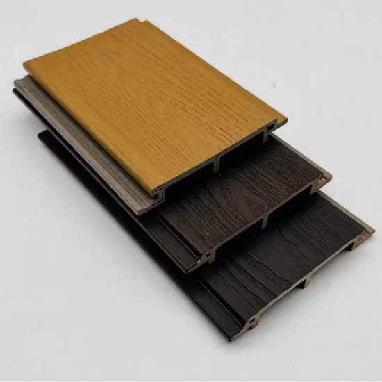 Painel de parede exterior composto de madeira e plástico WPC fornecedor da China com acabamento em PE e superfície escovada