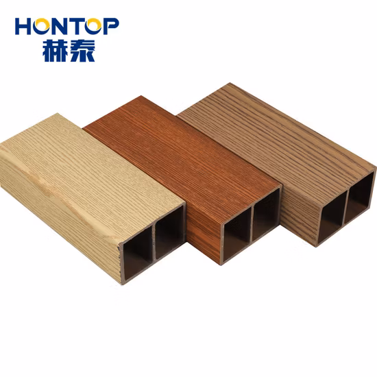Tubo de madeira composto de plástico para interior Tubo de madeira WPC decorativo para interiores de fábrica OEM